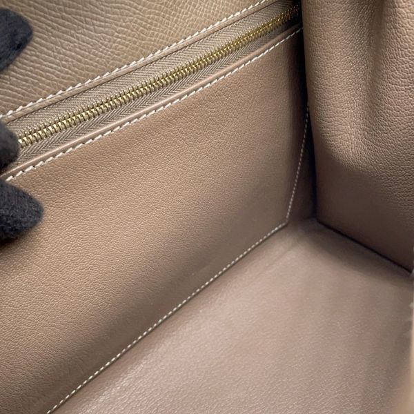 エルメス ハンドバッグ ケリー28 外縫い エトゥープ/ゴールド金具 エプソン B刻印 2wayショルダー