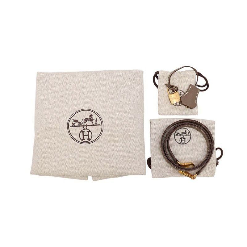 エルメス ハンドバッグ ケリー28 外縫い エトゥープ/ゴールド金具 エプソン B刻印 2wayショルダー