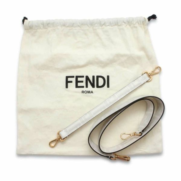 フェンディ ショルダーバッグ ズッカ バゲット ミディアム PVC/レザー 8BR600 FENDI 2wayショルダーバッグ 白