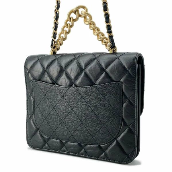 シャネル チェーンショルダーバッグ マトラッセ ココマーク トリコマテリアル レザー エイジドカーフ AS0785 CHANEL 2way 黒