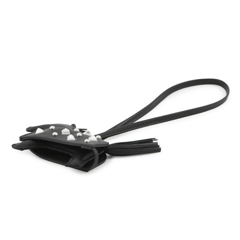 エルメス バッグチャーム ロデオPM ロベオ ロック ブラック/シルバー金具 ラムスキン K刻印 黒