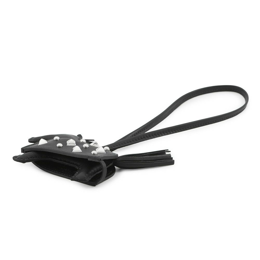 エルメス バッグチャーム ロデオPM ロベオ ロック ブラック/シルバー金具 ラムスキン K刻印 黒