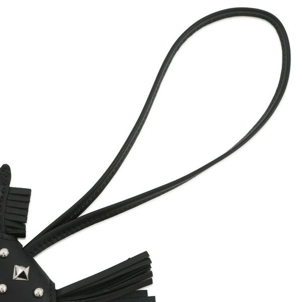 エルメス バッグチャーム ロデオPM ロベオ ロック ブラック/シルバー金具 ラムスキン K刻印 黒