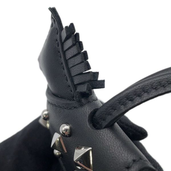 エルメス バッグチャーム ロデオPM ロベオ ロック ブラック/シルバー金具 ラムスキン K刻印 黒