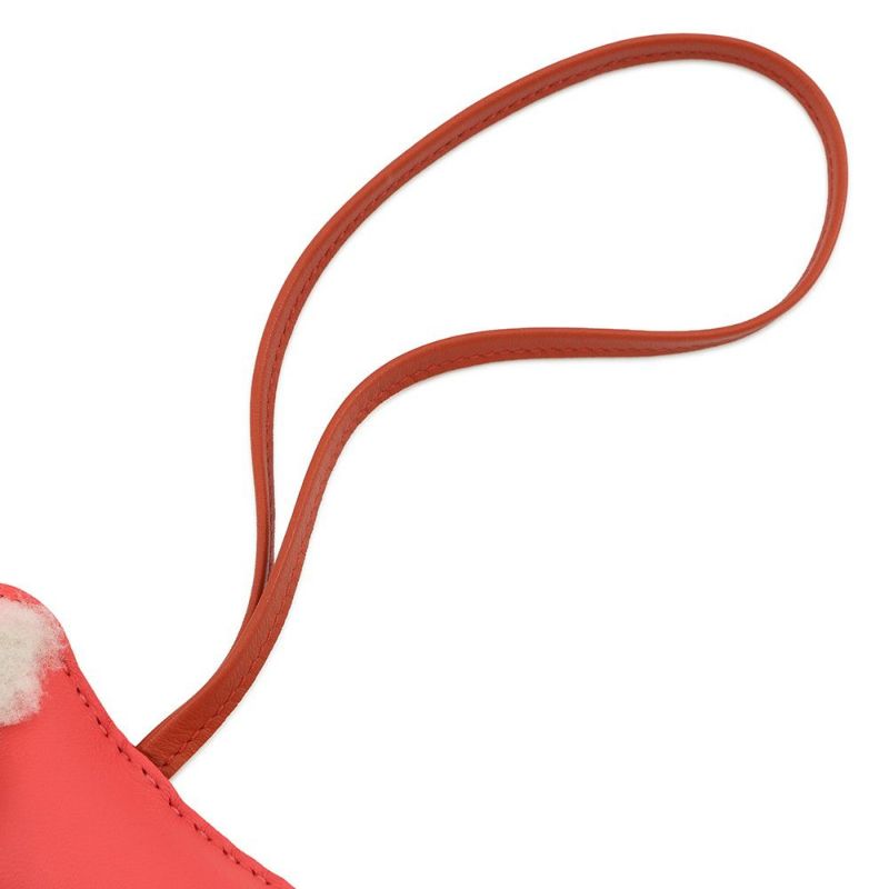 エルメス バッグチャーム バディ ローズテキサス/コルナリン ラムスキン/ムートン U刻印