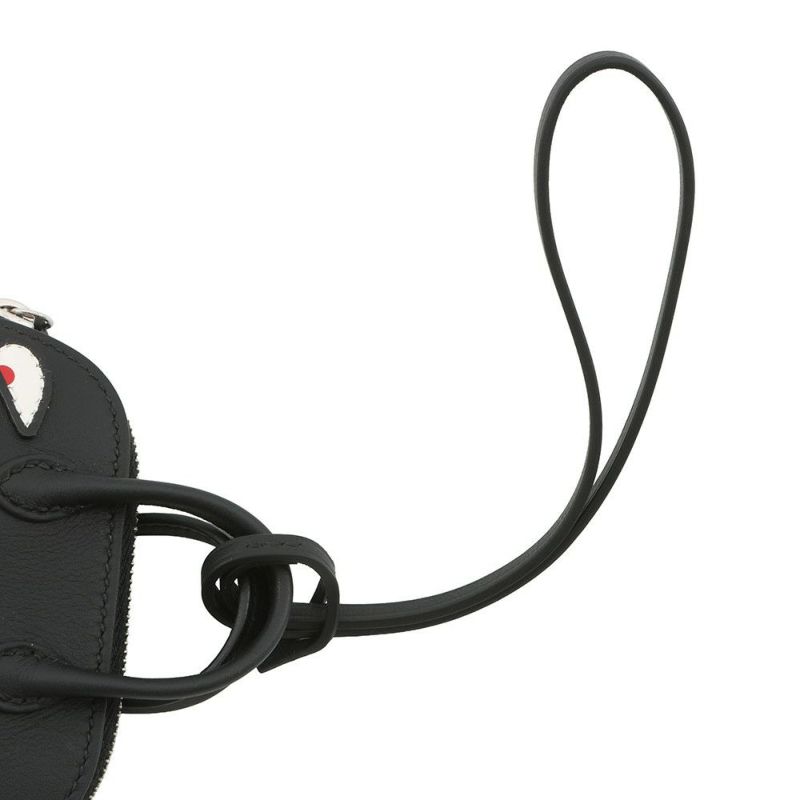 エルメス バッグチャーム ボリードシャーク ブラック/シルバー金具 スイフト K刻印 黒