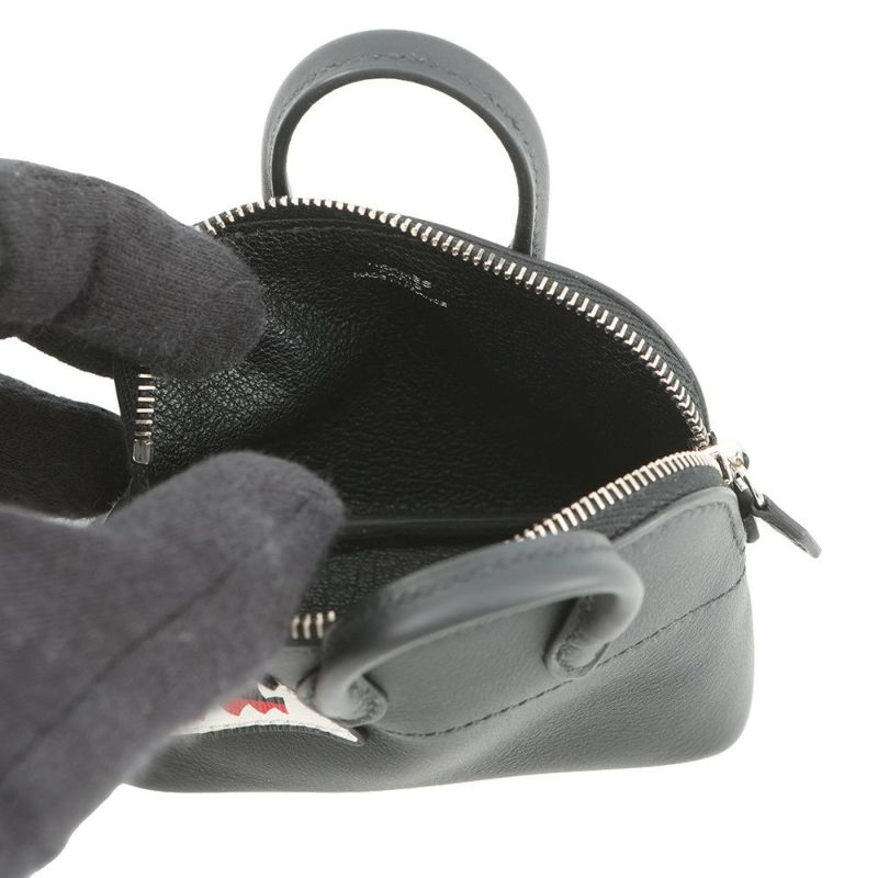 エルメス バッグチャーム ボリードシャーク ブラック/シルバー金具 スイフト K刻印 黒