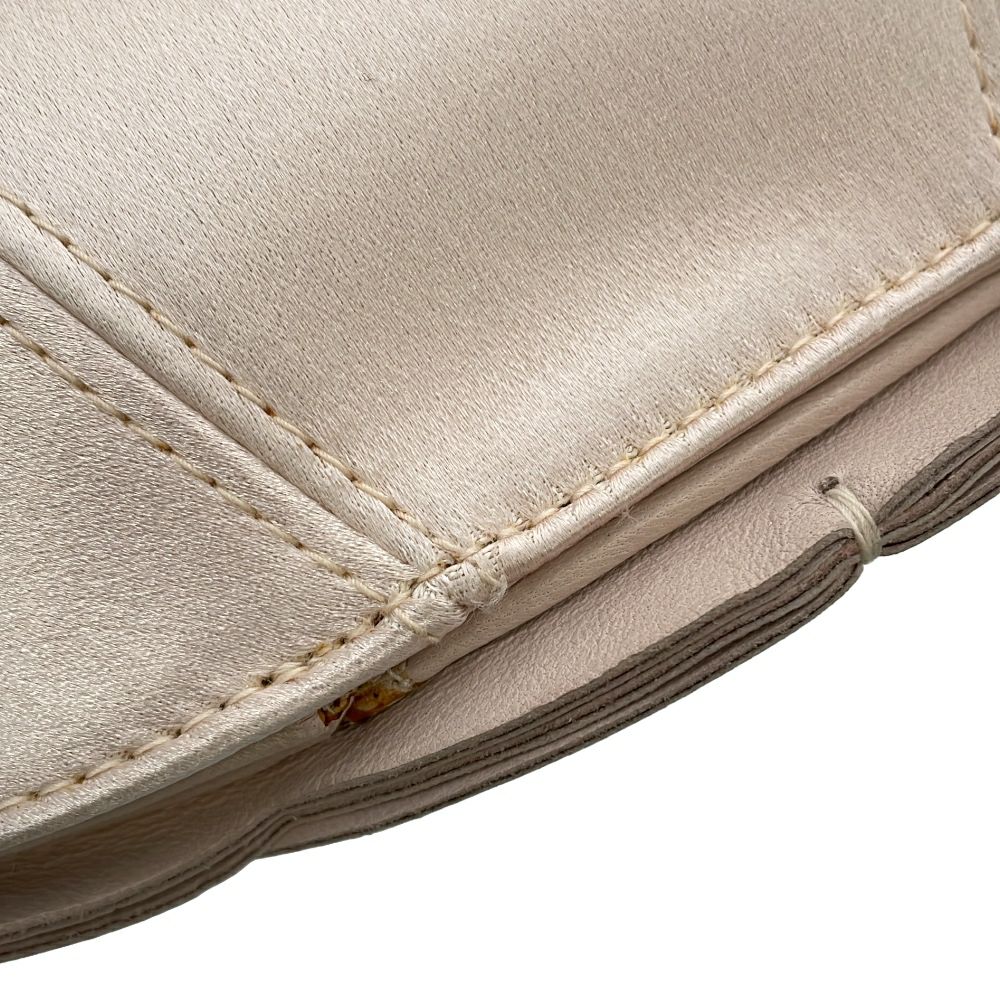 シャネル チェーンポシェット カメリア ココマーク サテン ラムスキン CHANEL ハンドバッグ