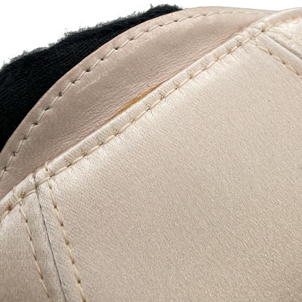 シャネル チェーンポシェット カメリア ココマーク サテン ラムスキン CHANEL ハンドバッグ