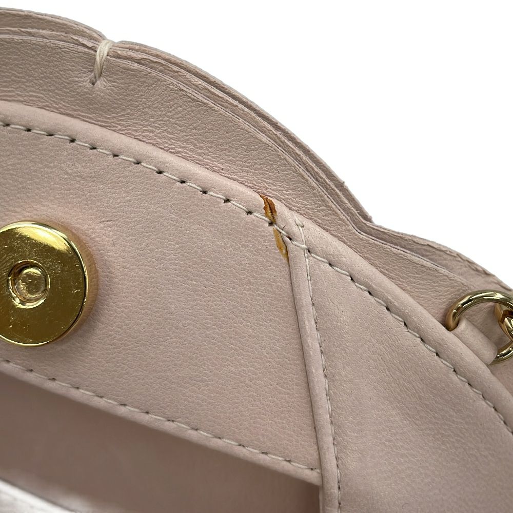 シャネル チェーンポシェット カメリア ココマーク サテン ラムスキン CHANEL ハンドバッグ