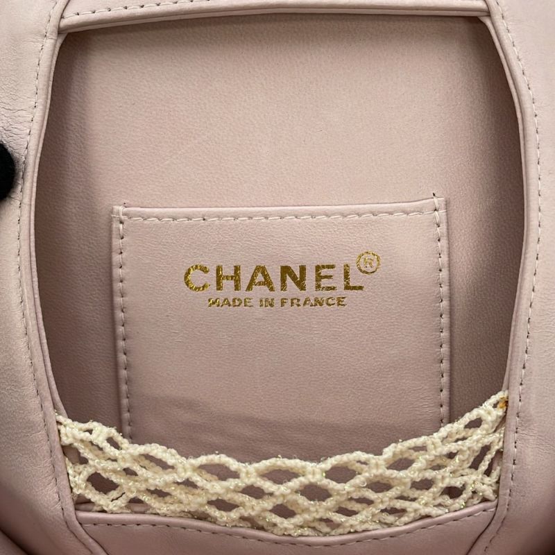シャネル チェーンポシェット カメリア ココマーク サテン ラムスキン CHANEL ハンドバッグ