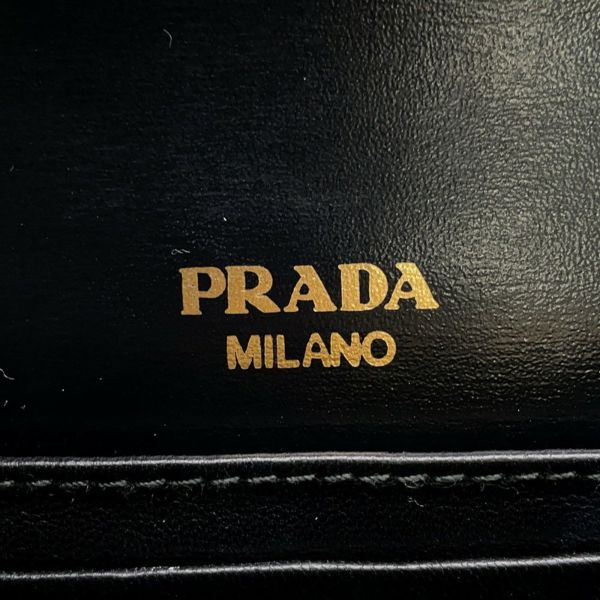 プラダ チェーンショルダーバッグ トライアングルロゴ レザー 1BD350 PRADA バッグ 黒