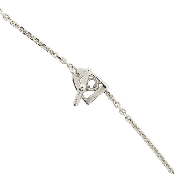 エルメス ネックレス ジョケットPM ブラック/シルバー金具 メタル/エプソン HERMES アクセサリー 黒