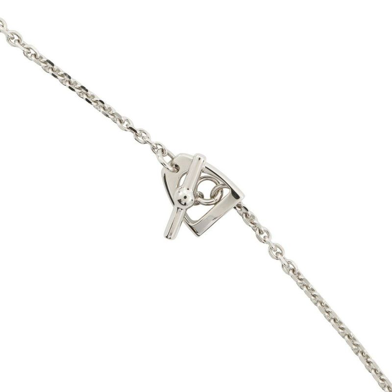 エルメス ネックレス ジョケットPM ブラック/シルバー金具 メタル/エプソン HERMES アクセサリー 黒