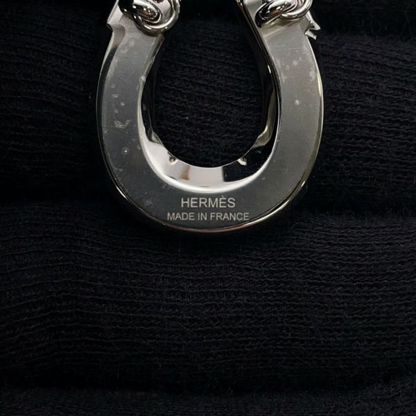 エルメス ネックレス ジョケットPM ブラック/シルバー金具 メタル/エプソン HERMES アクセサリー 黒