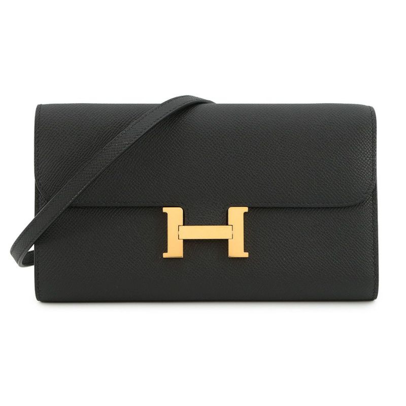 エルメス 長財布 コンスタンス トゥーゴー ロング ブラック/ゴールド金具 エプソン K刻印 HERMES 財布
