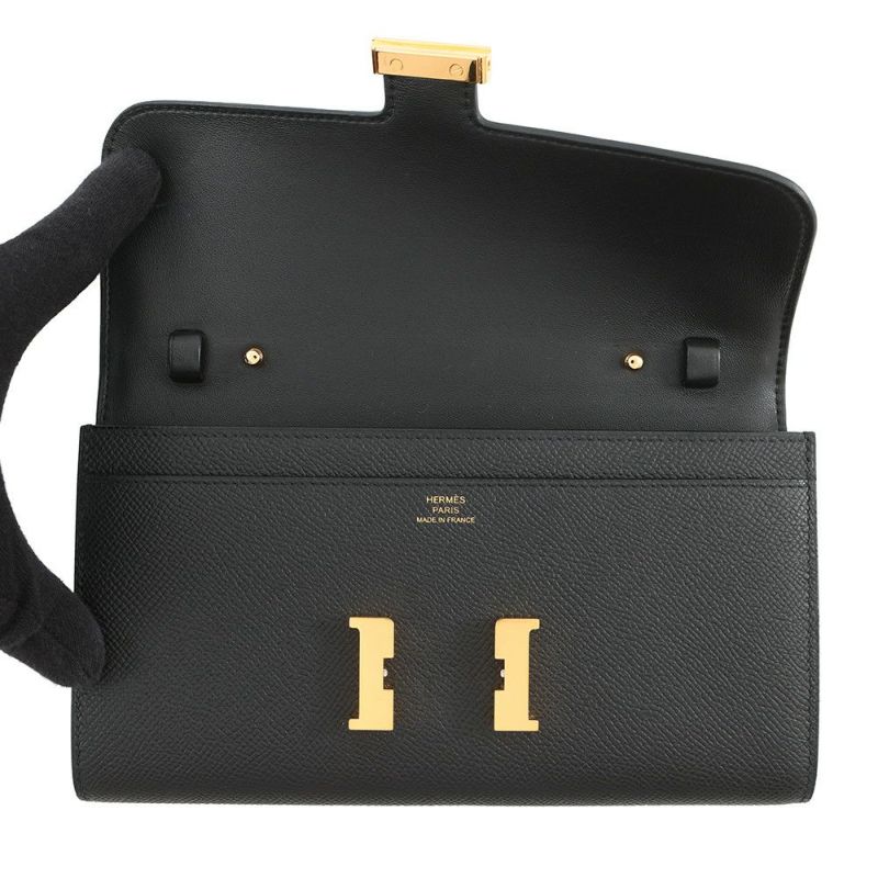 エルメス 長財布 コンスタンス トゥーゴー ロング ブラック/ゴールド金具 エプソン K刻印 HERMES 財布