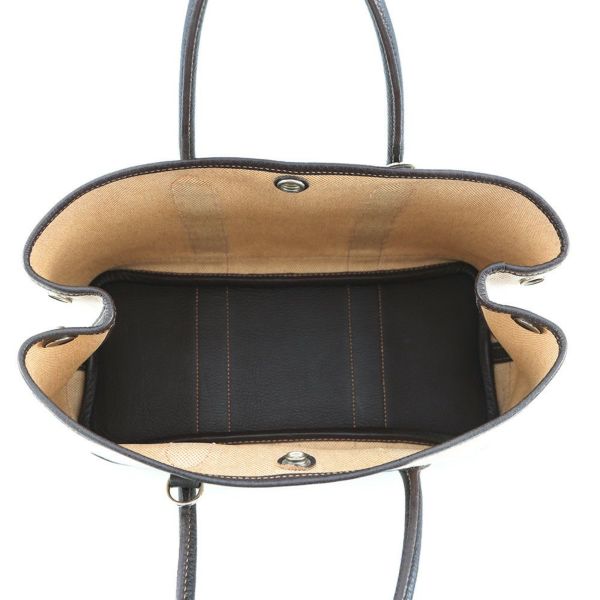 エルメス トートバッグ ガーデンパーティTPM ナチュラル/マロン/シルバー金具 トワルアッシュ/ブッフルスキッパー □I刻印 2wayショルダー