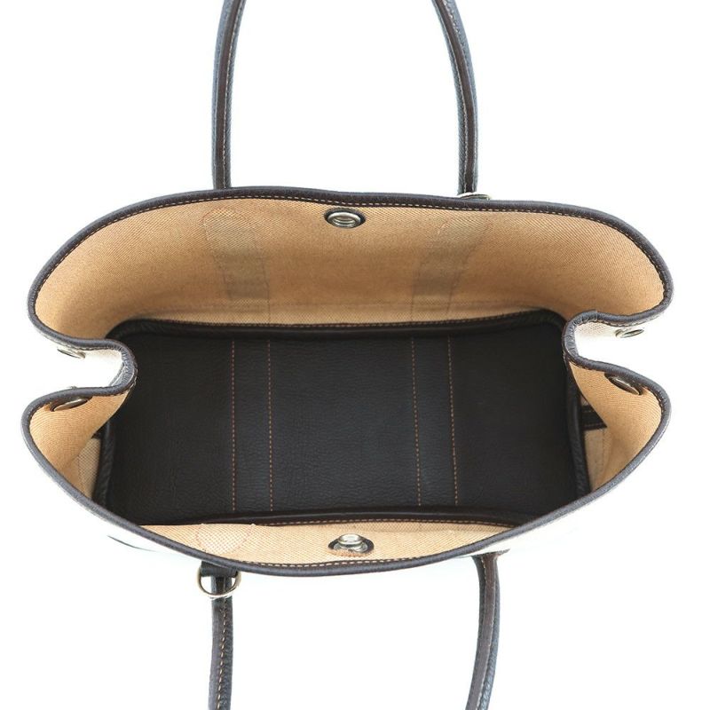 エルメス トートバッグ ガーデンパーティTPM ナチュラル/マロン/シルバー金具 トワルアッシュ/ブッフルスキッパー □I刻印 2wayショルダー