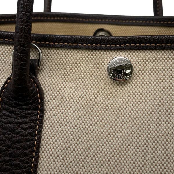 エルメス トートバッグ ガーデンパーティTPM ナチュラル/マロン/シルバー金具 トワルアッシュ/ブッフルスキッパー □I刻印 2wayショルダー