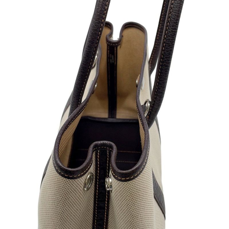 エルメス トートバッグ ガーデンパーティTPM ナチュラル/マロン/シルバー金具 トワルアッシュ/ブッフルスキッパー □I刻印 2wayショルダー