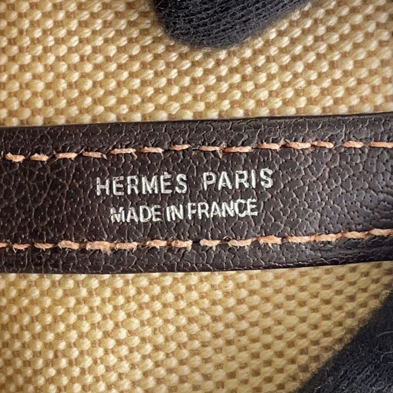 エルメス トートバッグ ガーデンパーティTPM ナチュラル/マロン/シルバー金具 トワルアッシュ/ブッフルスキッパー □I刻印 2wayショルダー