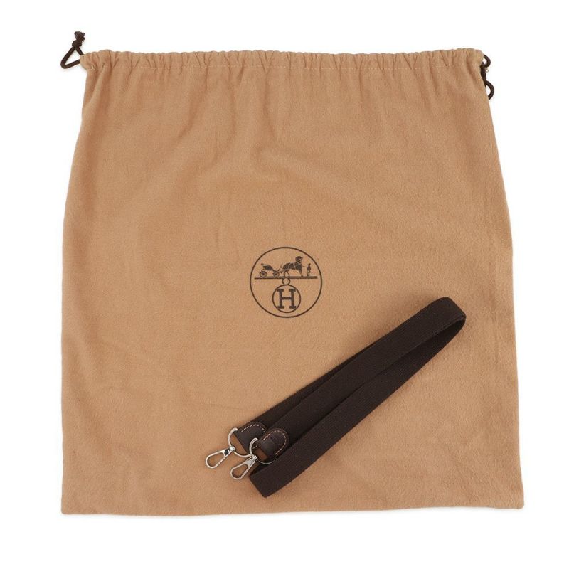 エルメス トートバッグ ガーデンパーティTPM ナチュラル/マロン/シルバー金具 トワルアッシュ/ブッフルスキッパー □I刻印 2wayショルダー