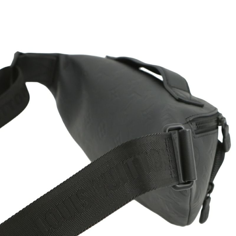 ルイヴィトン ボディバッグ モノグラム・シャドウ ラッシュ・バムバッグ M47058ウエストバッグ 黒 ブラック