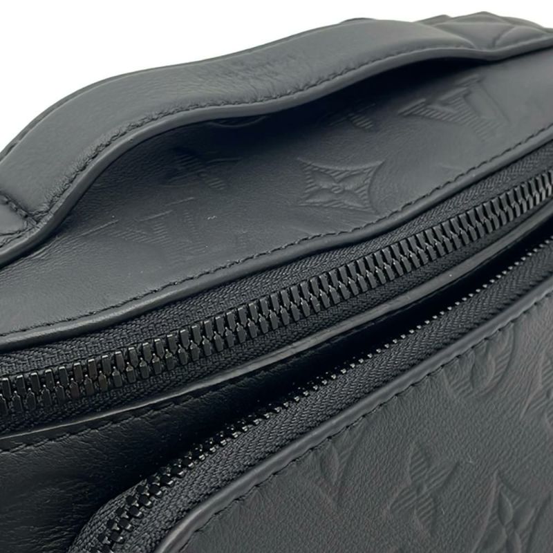 ルイヴィトン ボディバッグ モノグラム・シャドウ ラッシュ・バムバッグ M47058ウエストバッグ 黒 ブラック