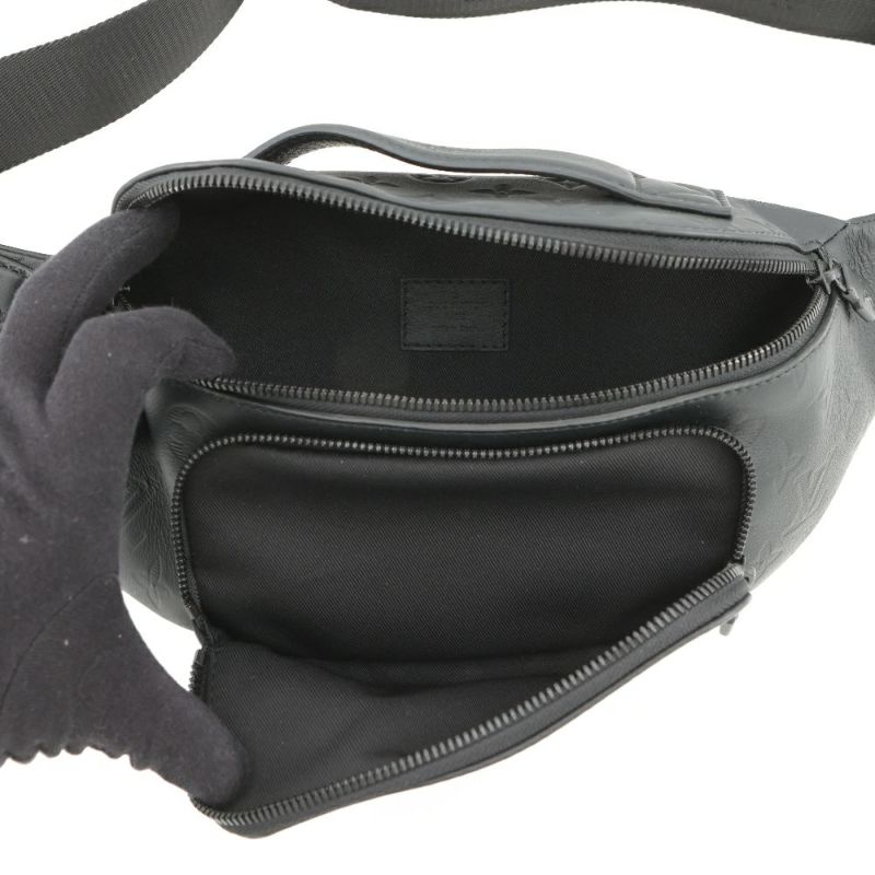 ルイヴィトン ボディバッグ モノグラム・シャドウ ラッシュ・バムバッグ M47058ウエストバッグ 黒 ブラック