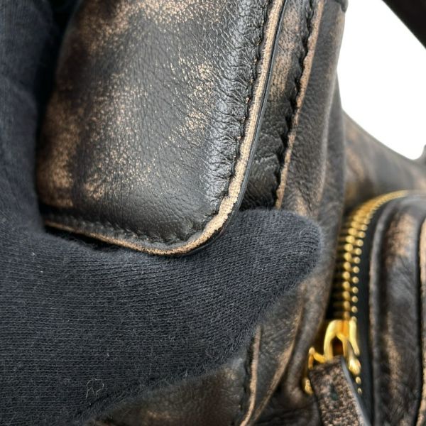 ミュウミュウ ハンドバッグ ポケットバッグ ヴィンテージ加工 ラムスキン 5BC146 MIUMIU