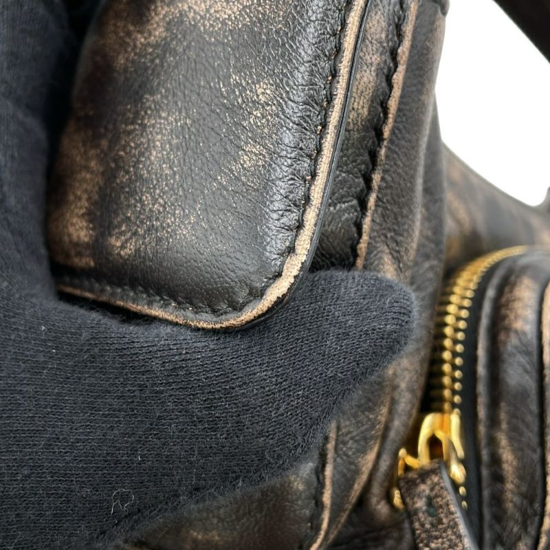 ミュウミュウ ハンドバッグ ポケットバッグ ヴィンテージ加工 ラムスキン 5BC146 MIUMIU