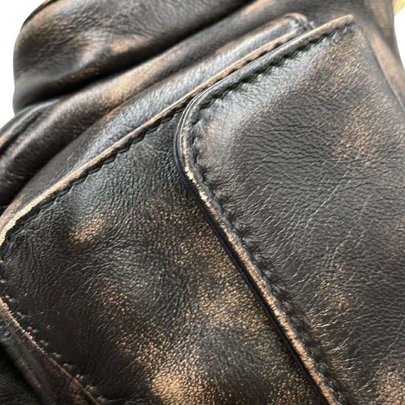 ミュウミュウ ハンドバッグ ポケットバッグ ヴィンテージ加工 ラムスキン 5BC146 MIUMIU