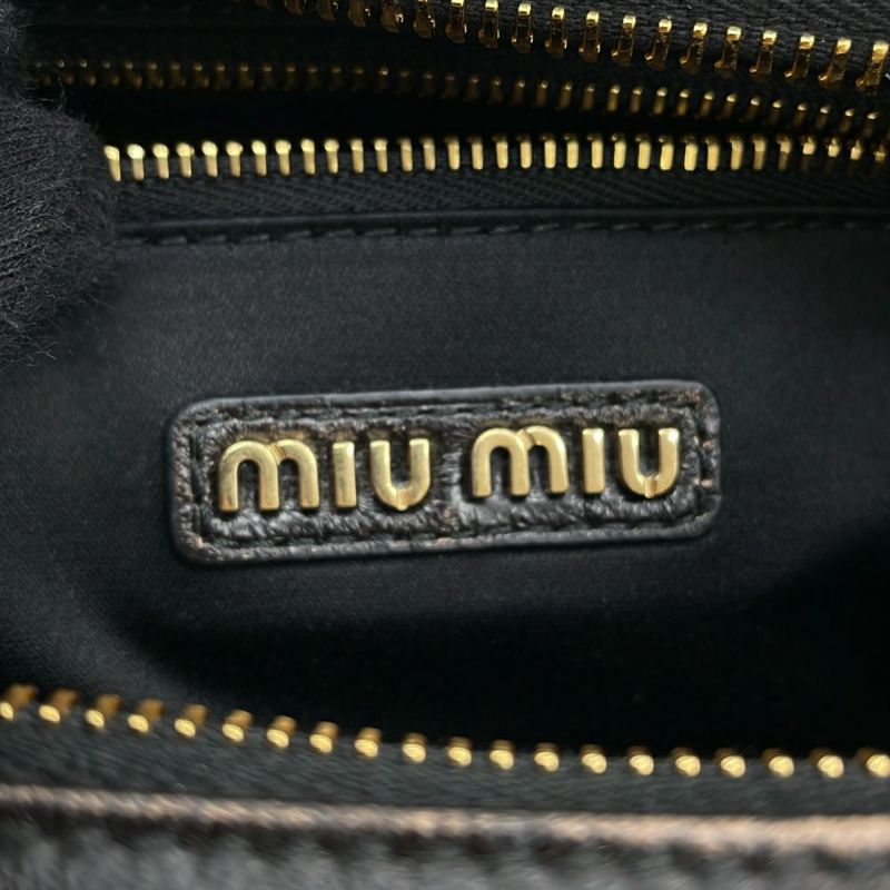 ミュウミュウ ハンドバッグ ポケットバッグ ヴィンテージ加工 ラムスキン 5BC146 MIUMIU