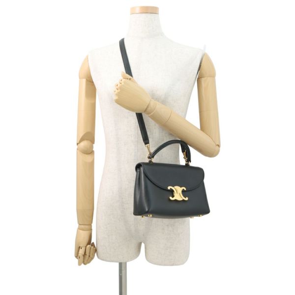 セリーヌ ハンドバッグ ティーン ニノ カーフレザー 118113 CELINE 2way 黒