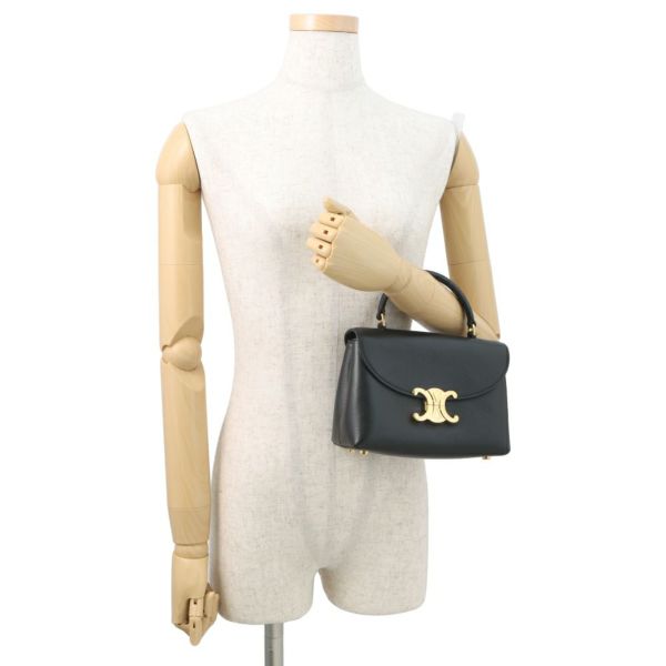 セリーヌ ハンドバッグ ティーン ニノ カーフレザー 118113 CELINE 2way 黒