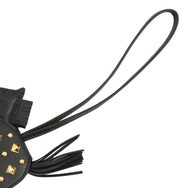 エルメス バッグチャーム ロデオPM ロベオ ロック ブラック/ゴールド金具 ラムスキン HERMES チャーム 黒