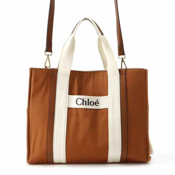 クロエ マザーズバッグ キッズ チェンジング コットン C90411.957 Chloe 2wayショルダーバッグ 白