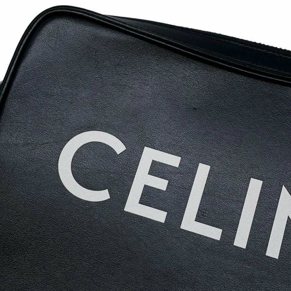 セリーヌ ショルダーバッグ ロゴ レザー 194503 CELINE バッグ 黒