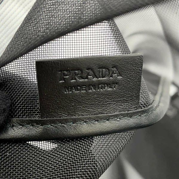 プラダ トートバッグ トライアングルロゴ メッシュ ショッピングバッグ 1BG416 PRADA 黒