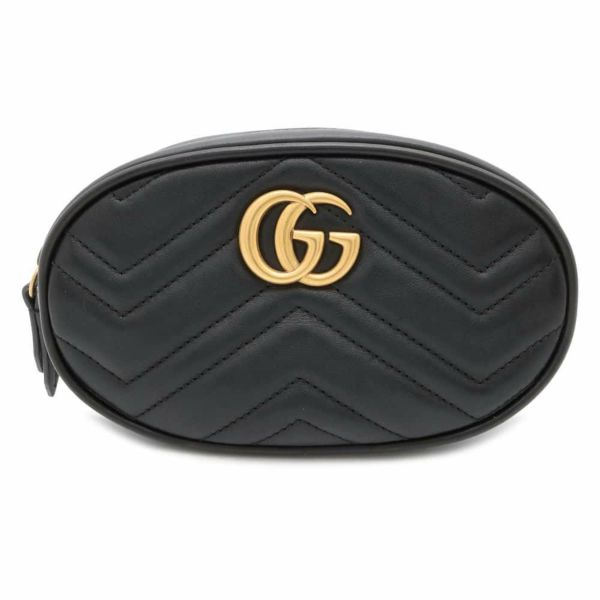 グッチ ウエストバッグ GGマーモント キルティングレザー ベルトバッグ 476434 GUCCI ウエストポーチ 黒