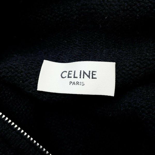 セリーヌ パーカー ニット ジップ ウール カシミヤ メンズサイズXS 2A77O42P CELINE 黒 白