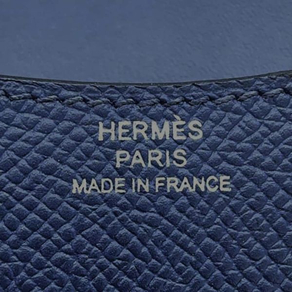 エルメス 財布 コンスタンス スリム ブルーネイビー/シルバー金具 エプソン B刻印 HERMES 財布