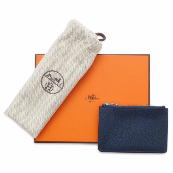 エルメス 財布 コンスタンス スリム ブルーネイビー/シルバー金具 エプソン B刻印 HERMES 財布