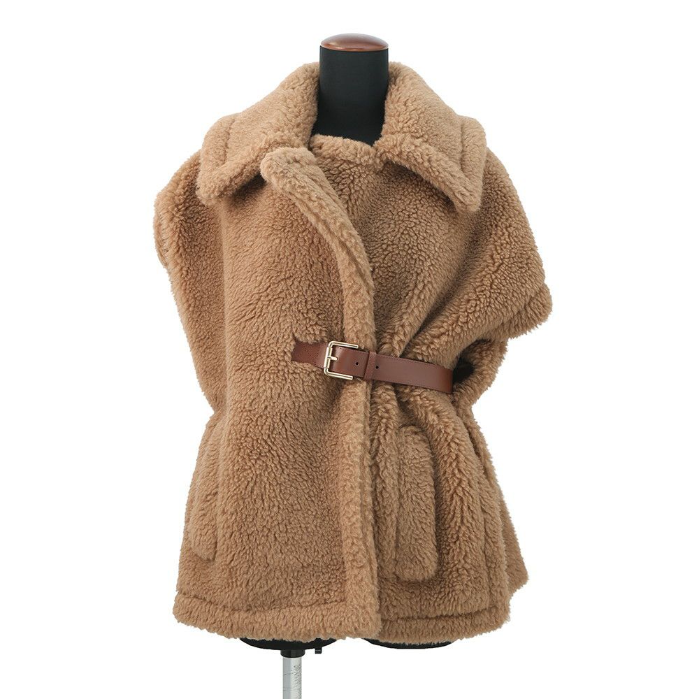 マックスマーラ ケープ ニューアバボ テディベア キャメル レディースサイズSM MaxMara アウター
