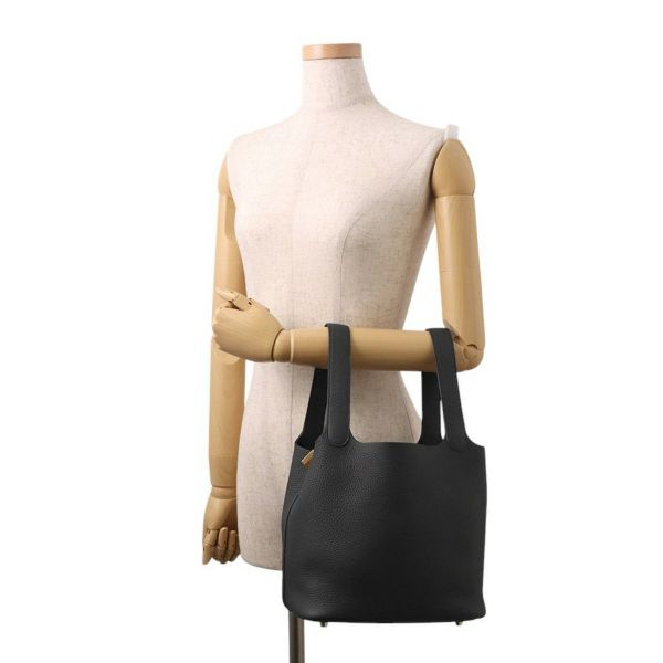 エルメス ハンドバッグ ピコタンロックMM ブラック/ゴールド金具 トリヨンクレマンス K刻印 黒