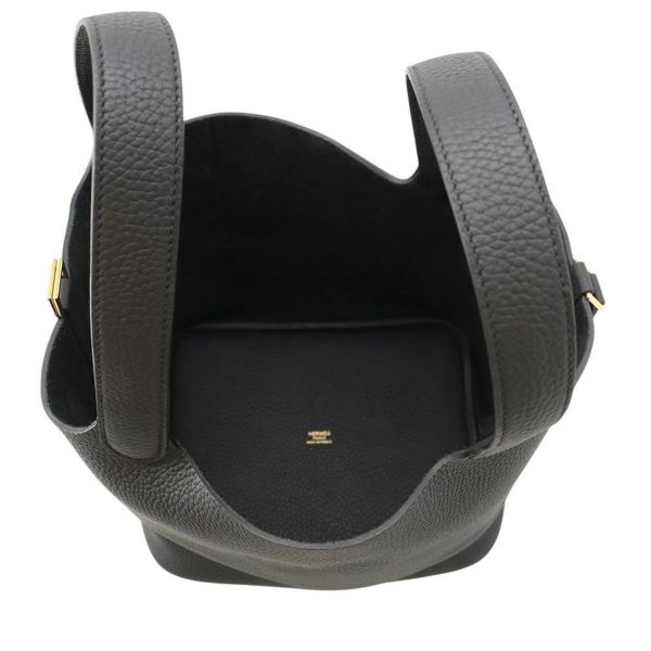 エルメス ハンドバッグ ピコタンロックMM ブラック/ゴールド金具 トリヨンクレマンス K刻印 黒