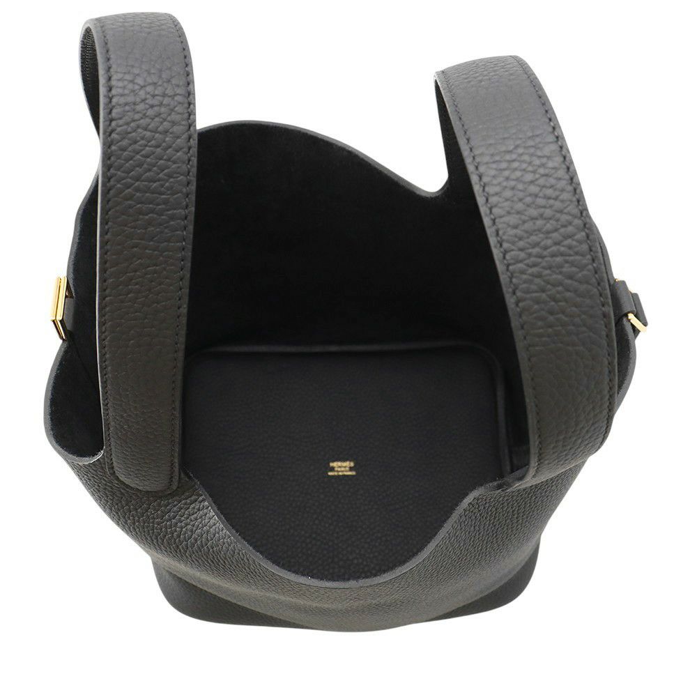 エルメス ハンドバッグ ピコタンロックMM ブラック/ゴールド金具 トリヨンクレマンス K刻印 黒