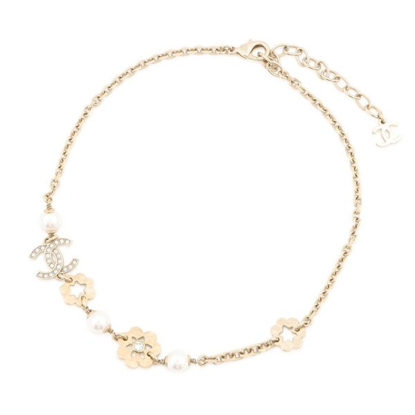 シャネル ネックレス ココマーク フラワーモチーフ フェイクパール ラインストーン I25 C CHANEL ABE962