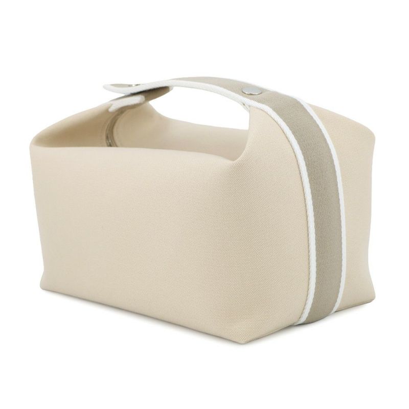 エルメス ポーチ ブリッド・ア・ブラックPM ベージュ/シルバー金具 キャンバス HERMES バッグ 小物入れ